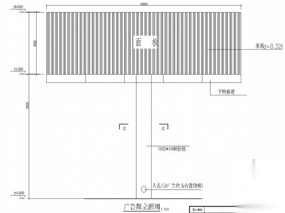 双面高耸立柱广告牌施工图(18米x18米x6米)
