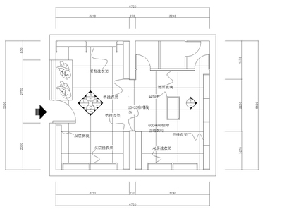 [学生设计]38平方简单服装店装修施工图纸