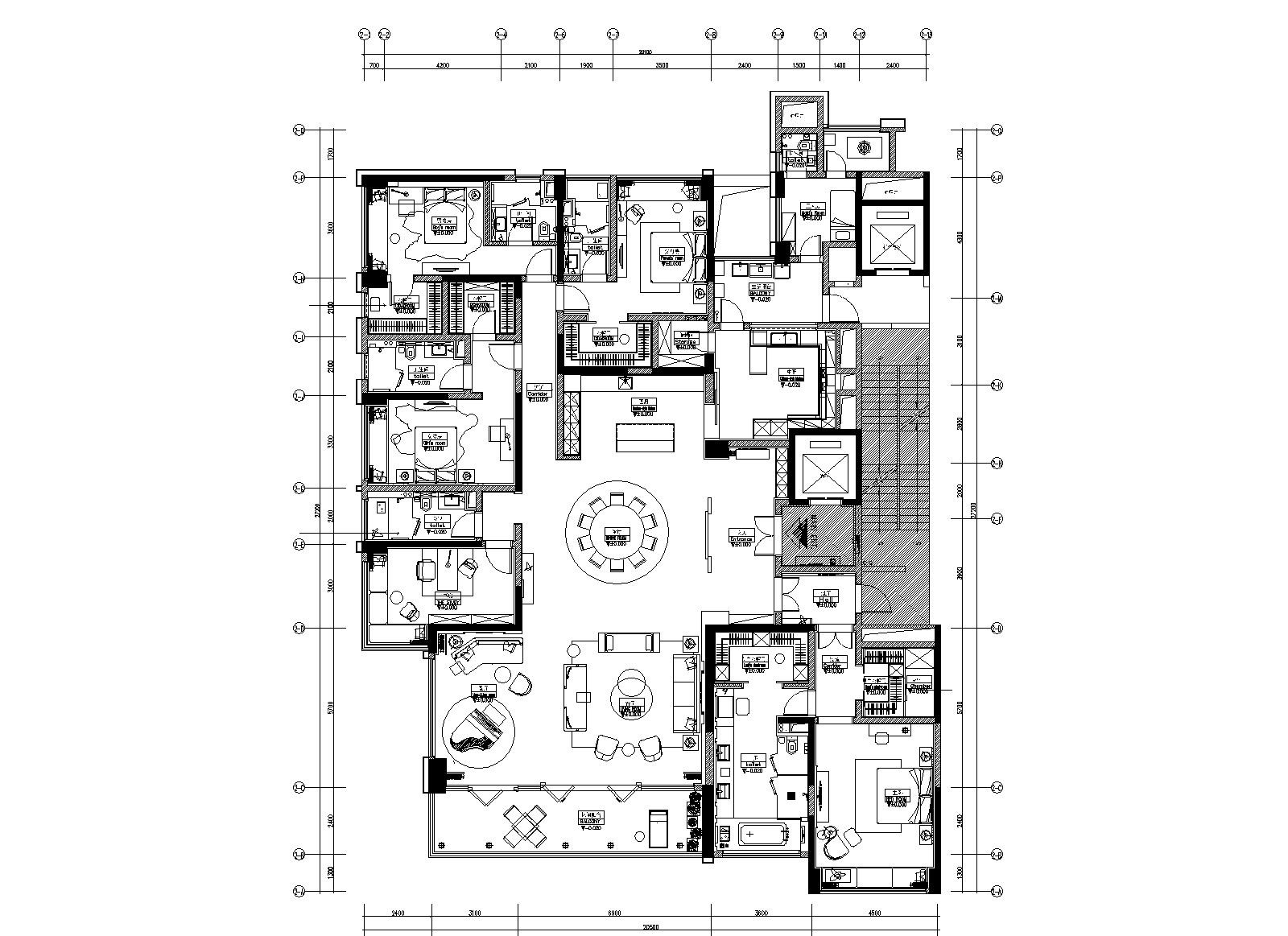 [重庆]琚宾HSD-重庆招商置地五居室豪宅样板间施工图 别墅