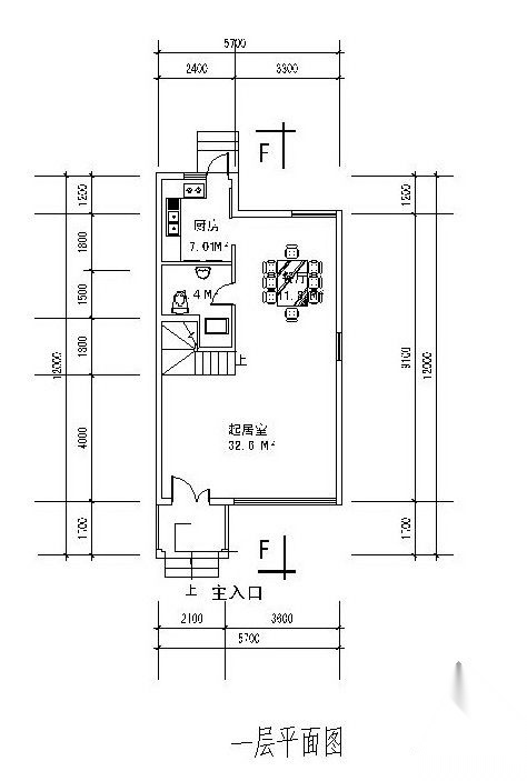 三层联排别墅户型图(168)