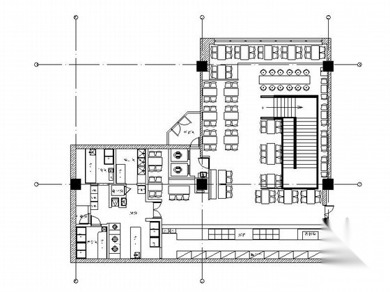 [重庆]高端城市综合体现代风格快餐店装修施工图