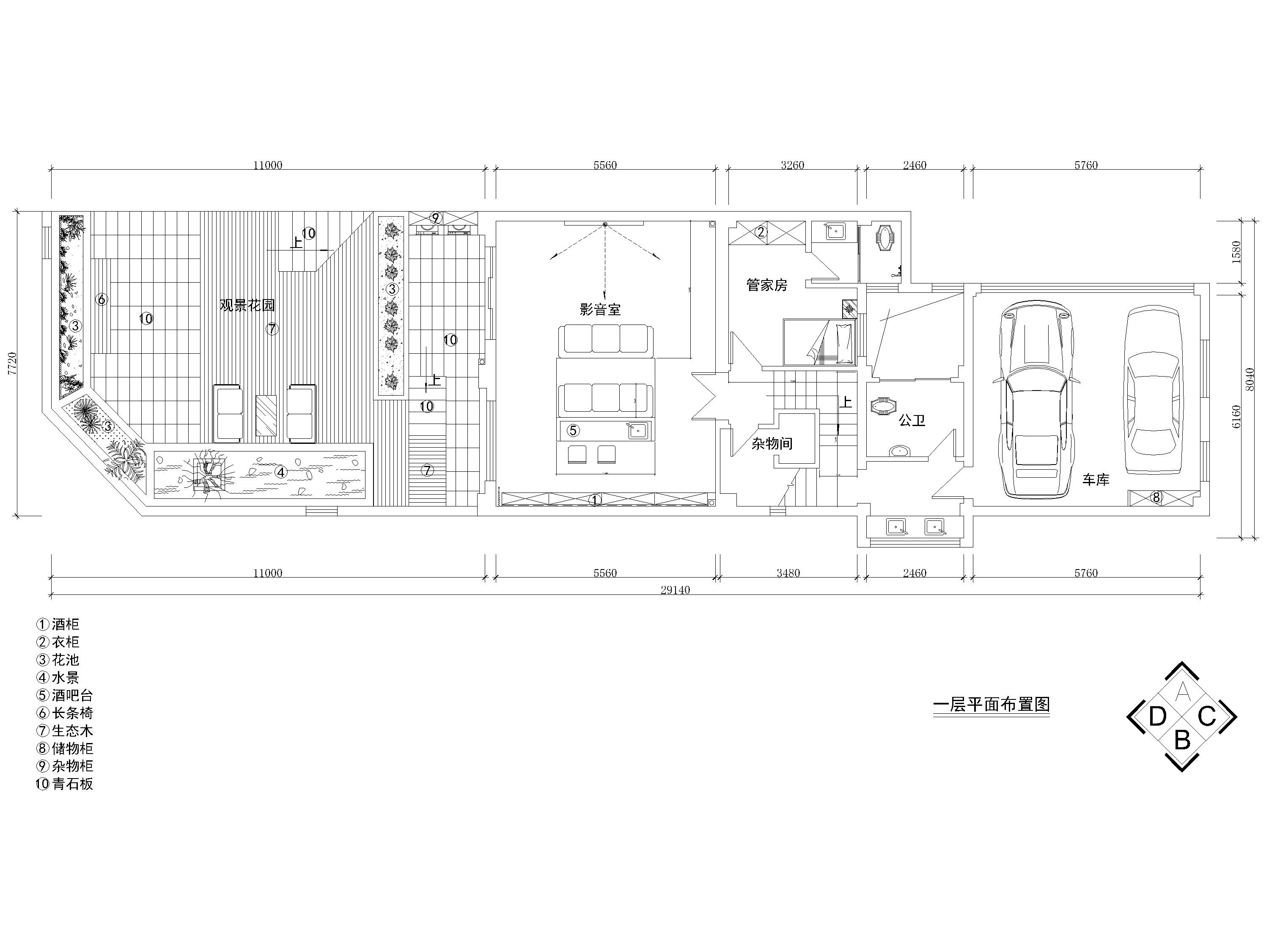 [四川]600㎡新中式四居室四层别墅施工图