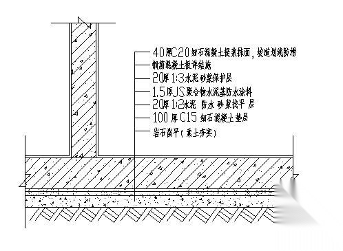 地下室地坪防水构造大样 建筑通用节点