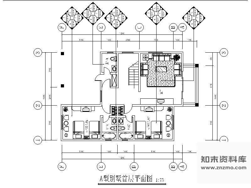 施工图广东某电力双层别墅平面设计图