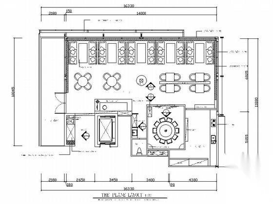 [北京]沉稳现代中式风格餐厅室内装修施工图（含效果）