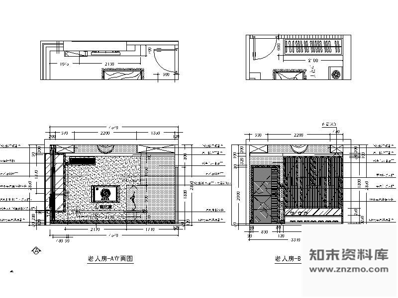 图块/节点温馨老人房立面图