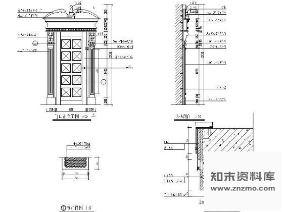 图块/节点欧式门详图 通用节点