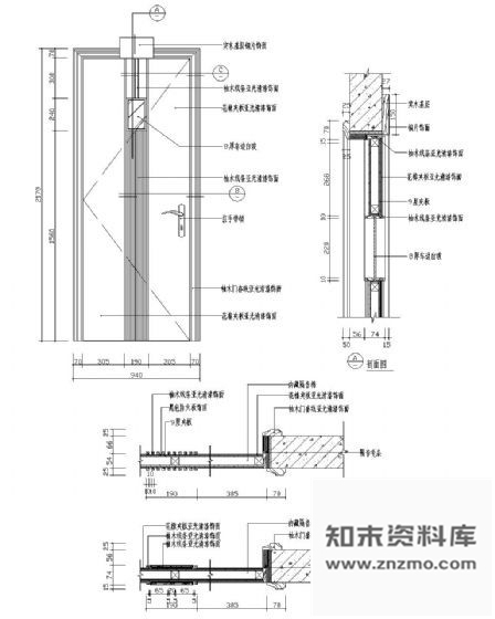 图块/节点单扇木门详图Ⅱ 通用节点