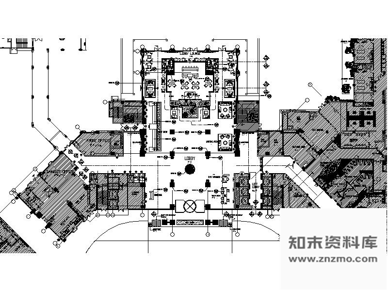 施工图成都某大酒店大堂室内装修图