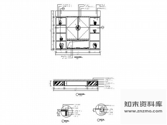 图块/节点现代居室餐厅3立面详图