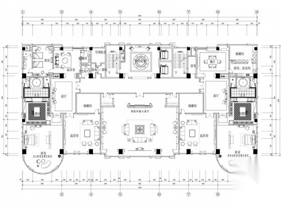 [苏州]奢华欧式风格商务会所五层卧室区室内装修图（含效...