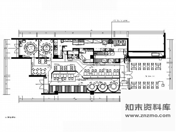 施工图北京西三环广场美食城时尚现代餐厅装修施工图含效果