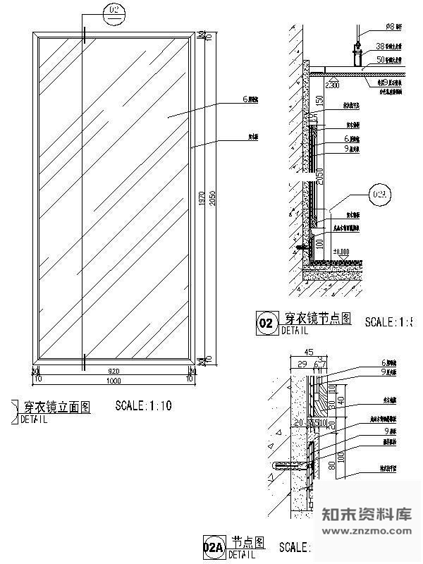 图块/节点穿衣镜详图