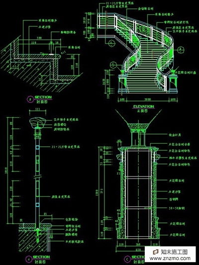 多种楼梯CAD图（带立面，剖面）
