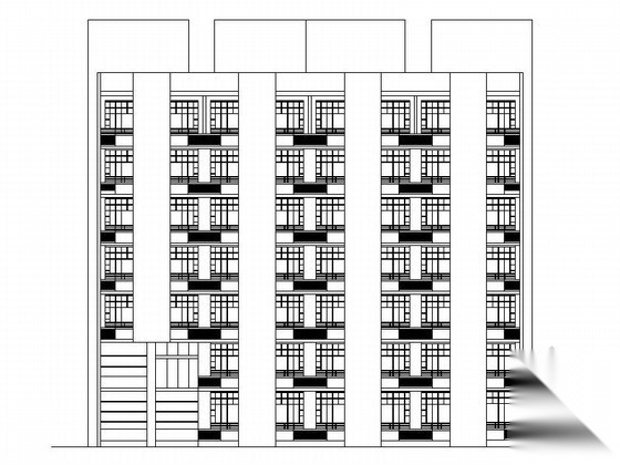 某医院家属区六层宿舍楼建筑扩初图