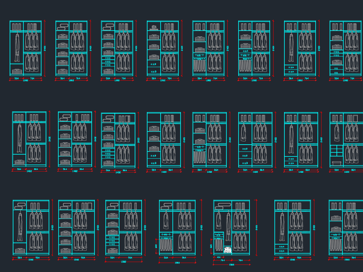 各类尺寸衣柜图集
