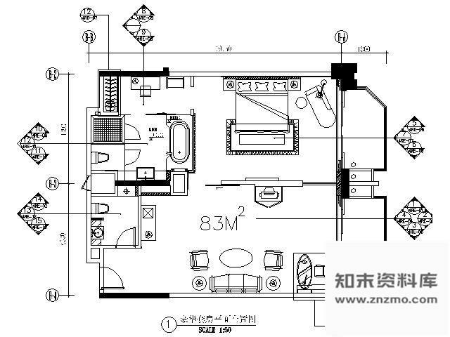 施工图东莞五星酒店豪华套房施工图