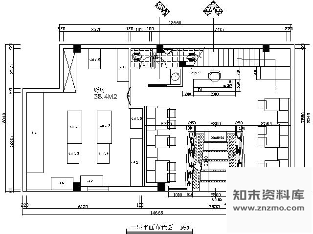 施工图双层简约时尚餐厅装修图含实景