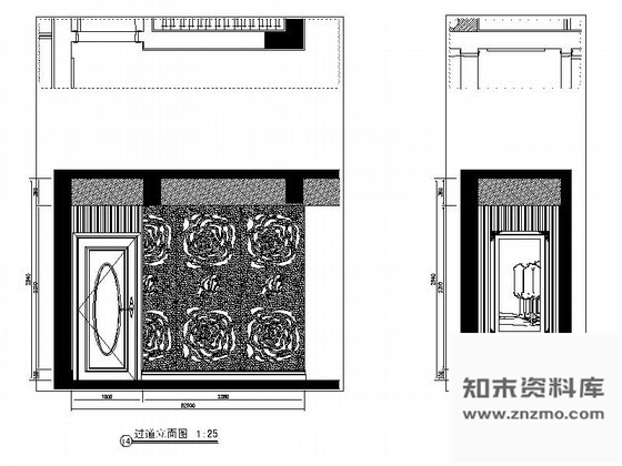 图块/节点重庆某欧式四居室过道立面图