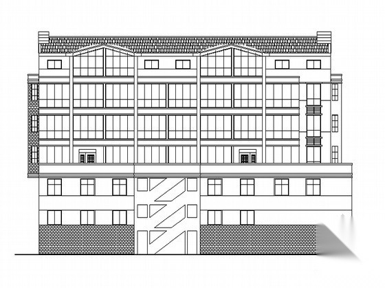 某沿街六层商住楼建筑施工图纸（附一张效果图）