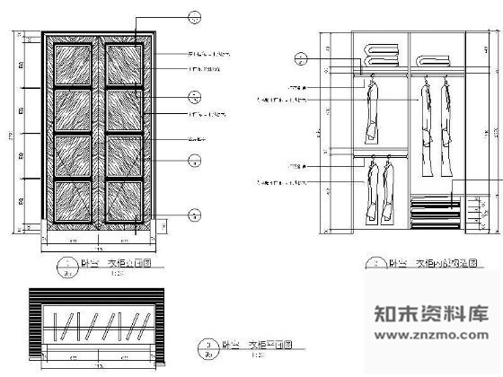 图块/节点卧室双开门衣柜详图 柜类