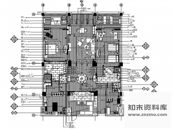 施工图浙江度假酒店客房室内装修CAD施工图含效果