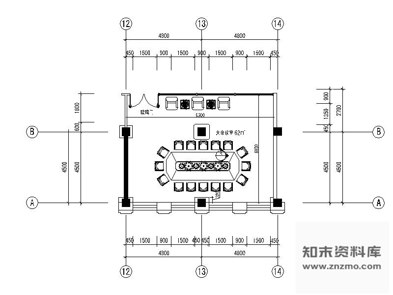 施工图会议室空间施工图B