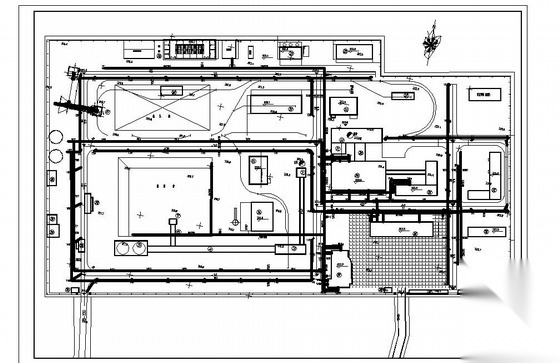 某工业广场室外给排水工程设计平面图 市政给排水