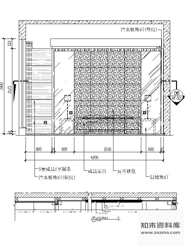 图块/节点卧室床背景详图