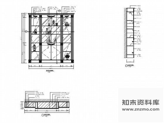 图块/节点餐厅装饰柜立面详图 柜类