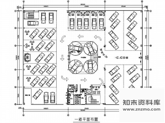 施工图福建某时尚汽车展厅室内装修施工图含效果