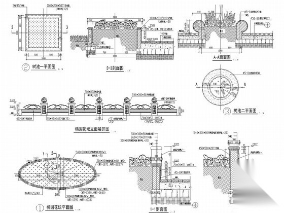 园林景观树池施工详图30例 景观小品