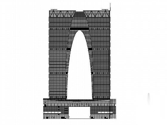 [苏州]某门形知名商业综合体建筑扩初图（300米）