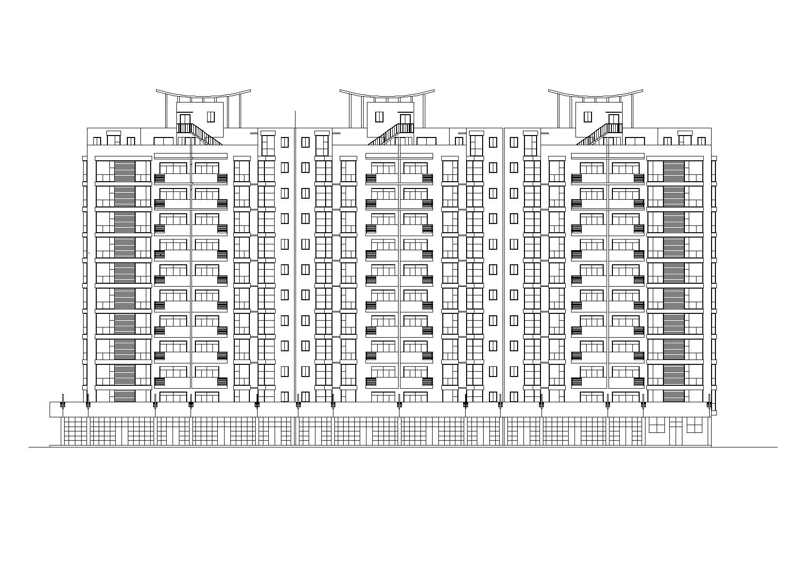 高层底商住宅楼建筑施工图（含效果图）