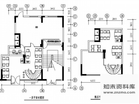 施工图某小馆餐厅室内装修图