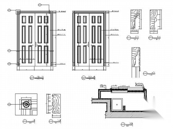 哑光双扇门 详图 通用节点