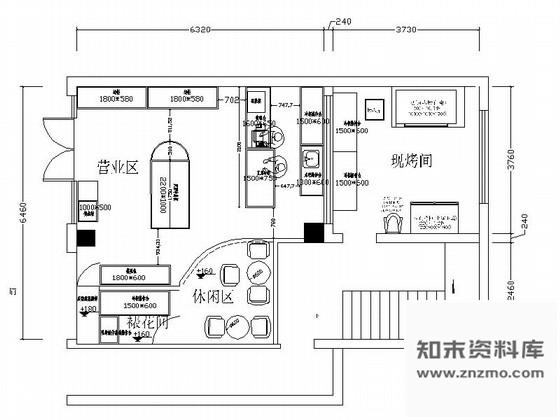 施工图四川美味西饼屋面包店装修CAD施工图含效果