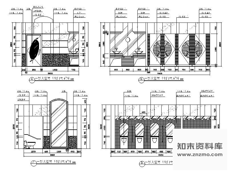 图块/节点酒店大堂卫生间立面图