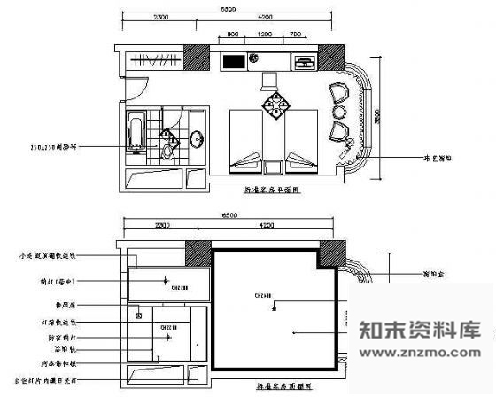 图块/节点标准客房空间