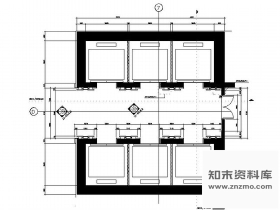 施工图广州某国际酒店电梯厅装修图