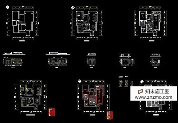 两居室家装 施工图效果图