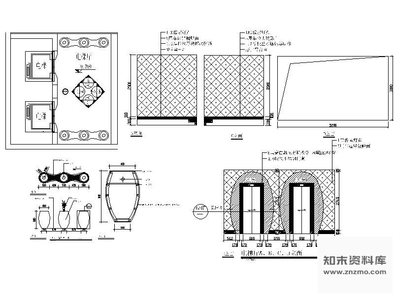 图块/节点酒吧电梯厅装饰详图