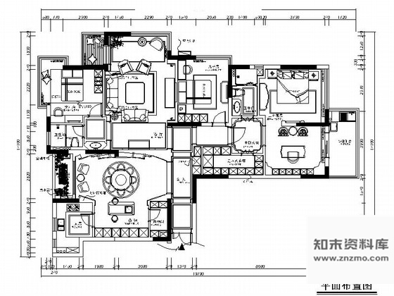 施工图浙江精品欧式风格别墅室内装修施工图含效果