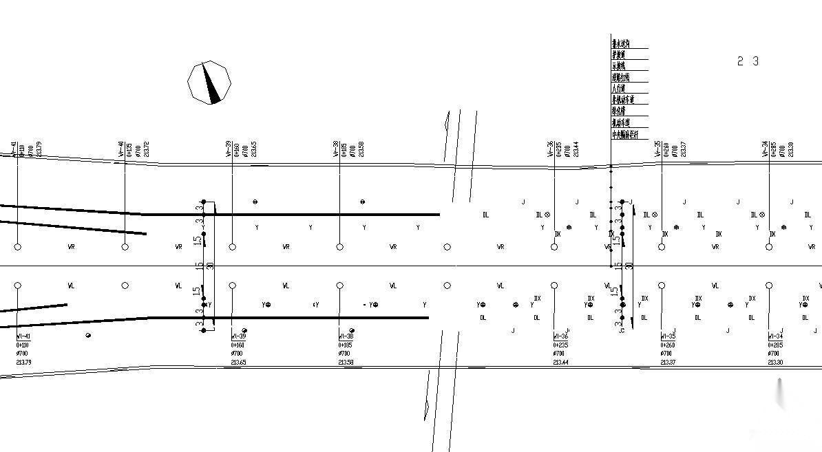 某市政道路给排水管线平面图 市政给排水