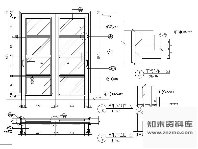 图块/节点厨房双开门详图 通用节点