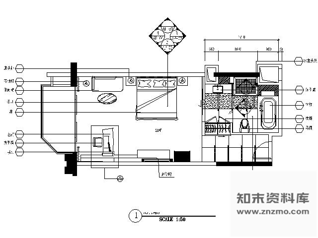 施工图广东五星级酒店A型房施工图