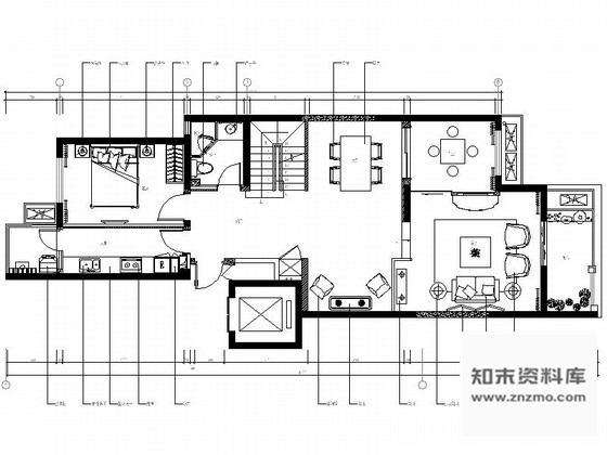 施工图西安别致中式风格三层别墅样板间室内装修图含实景