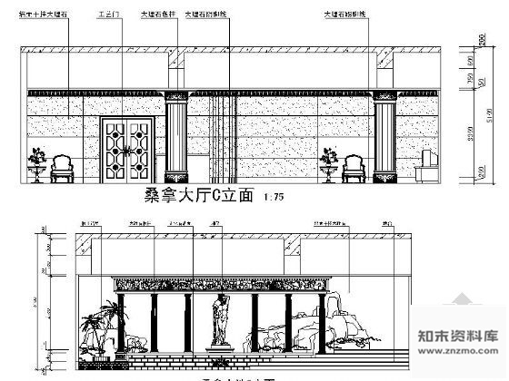 图块/节点桑拿立面装饰图