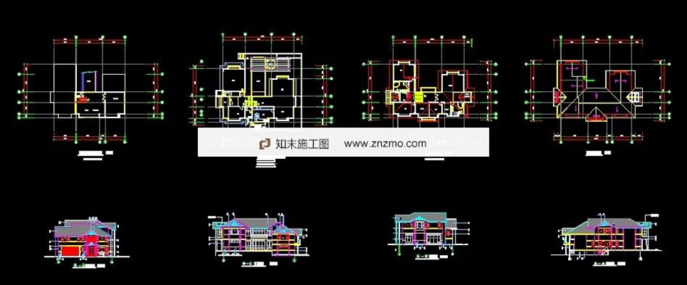 六款别墅建筑图-设计方案