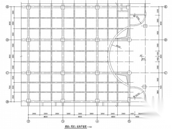 商场楼层局部开洞改造加固结构施工图 抗震加固结构